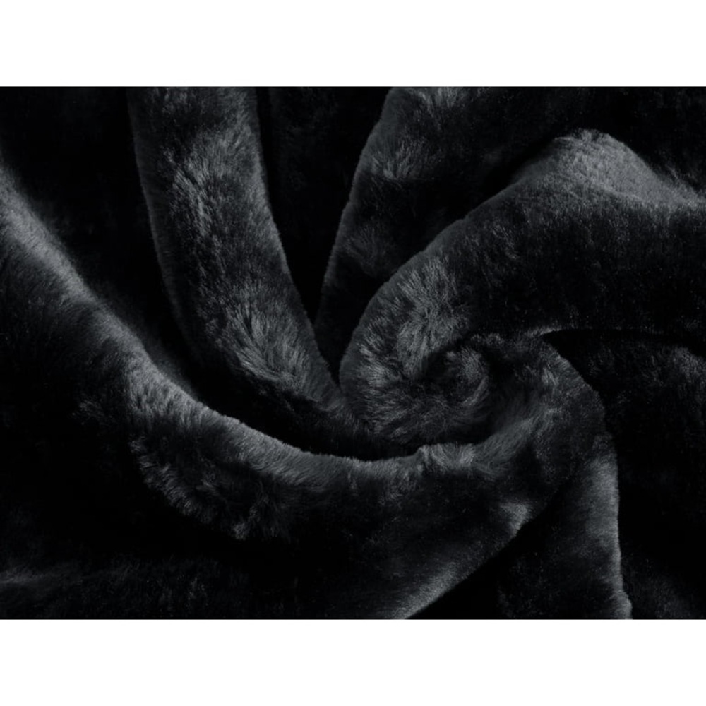 Plush Velvet Black Bed Blanket - king Soft Luxury Throw - Picture 4 of 7